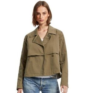 Michael Stars Jodi Cropped Green Utility Jacket M